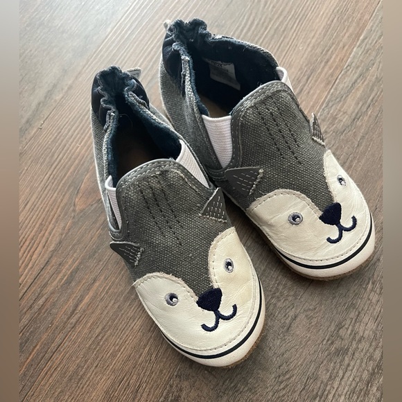 Robeez Freddie baby boy canvas soft sole shoes, gray - Picture 5 of 5